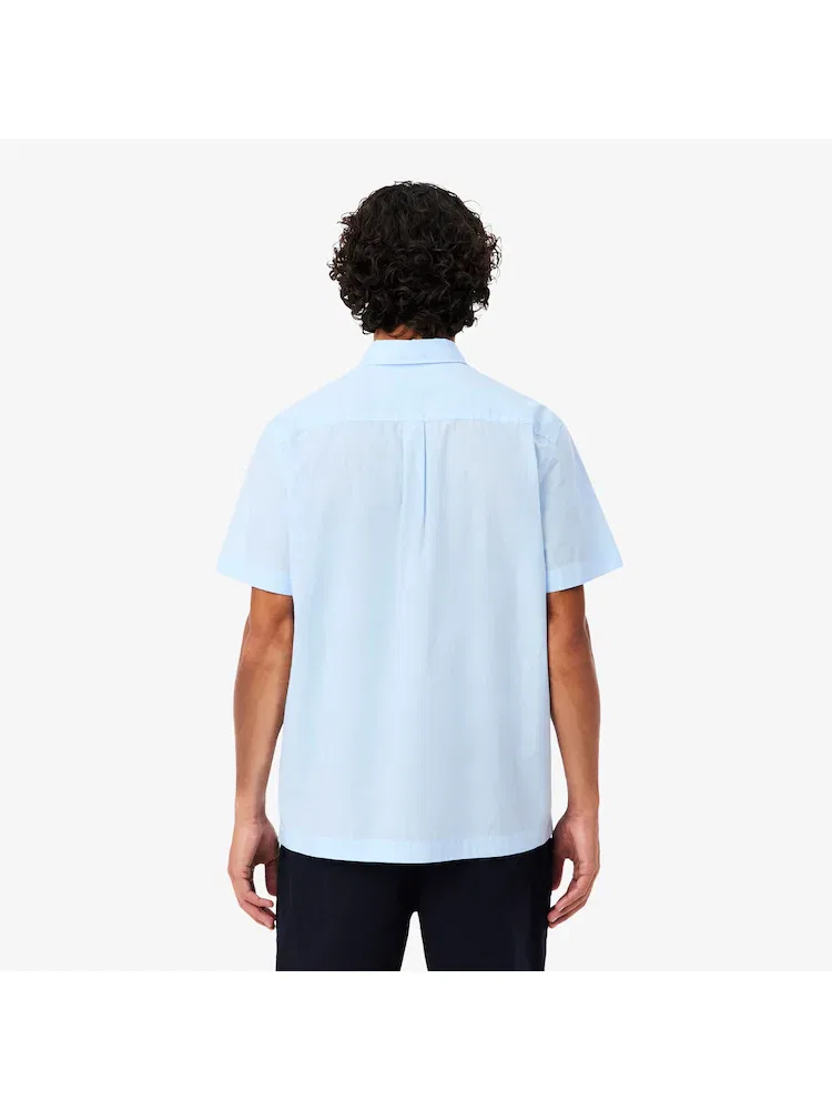 Рубашка с коротким рукавом из легкого поплина LACOSTE, Royal Blue — фото 3
