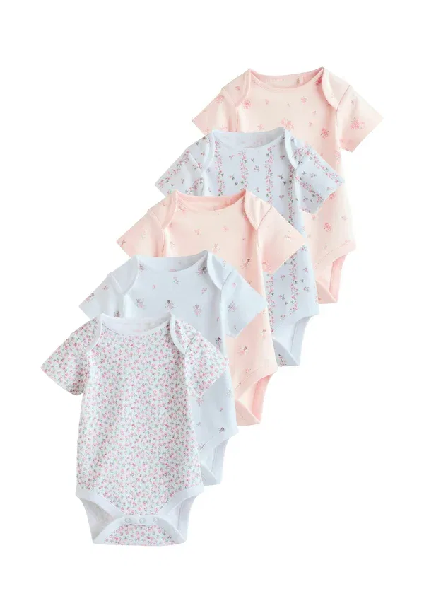 Боди хлопковое Regular fit - short sleeve 5 pack Next, Pink, розовый