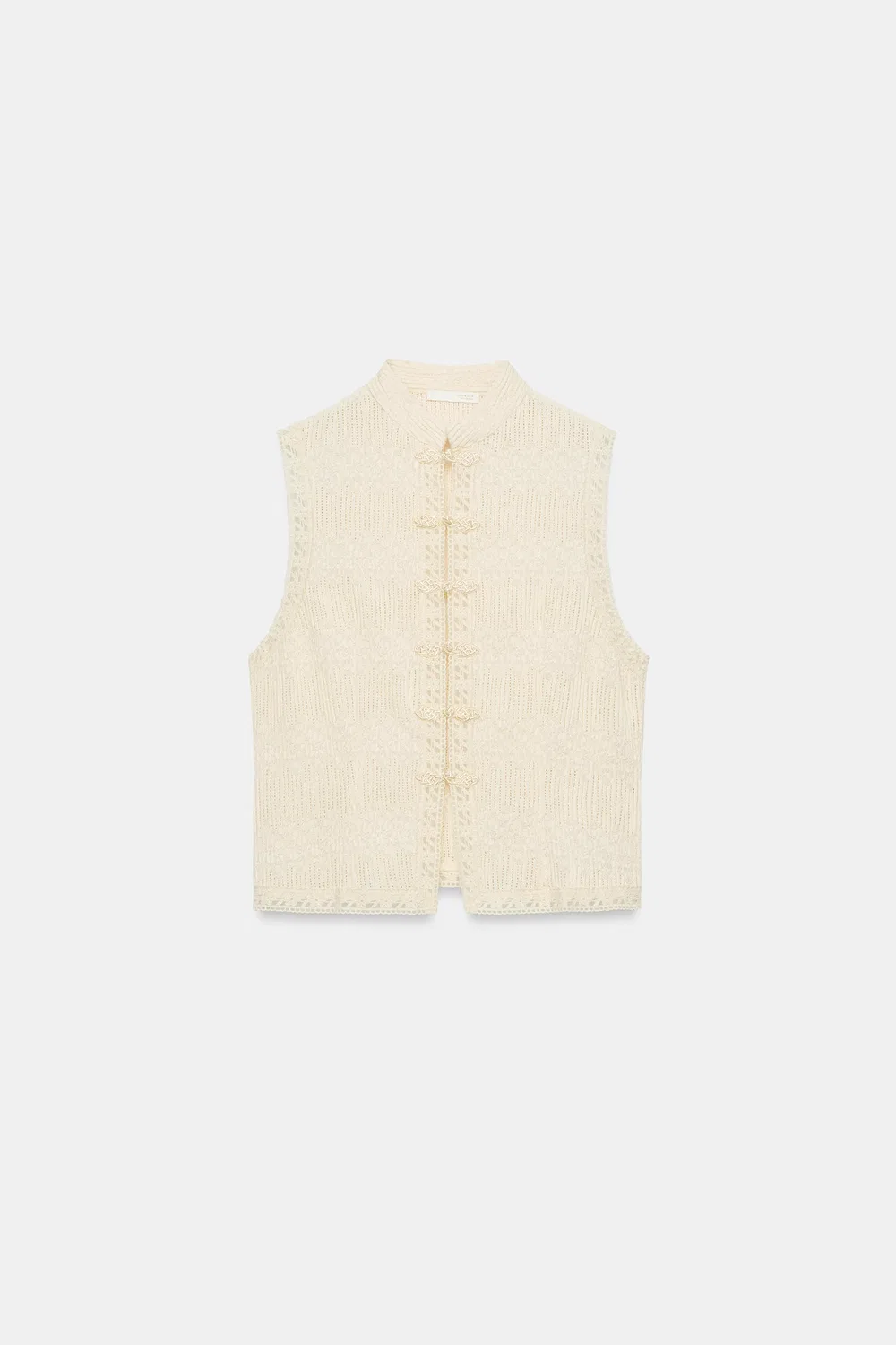 Плиссированный жилет с застежкой-бабочкой ZARA, Light yellow — фото 4
