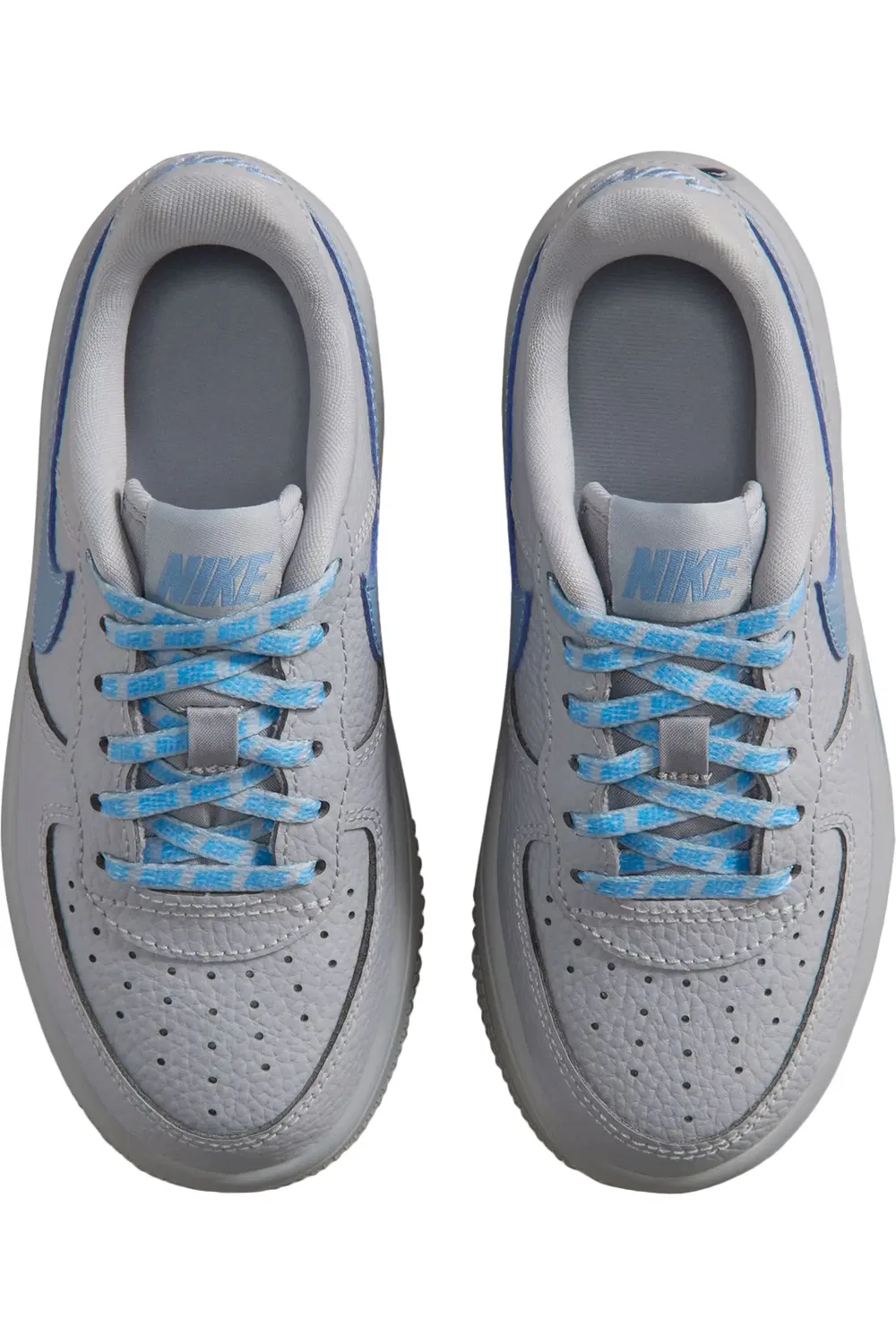 Детские кеды баскетбольные Force 1 Low Nike, Wolf Grey/Work Blue — фото 3