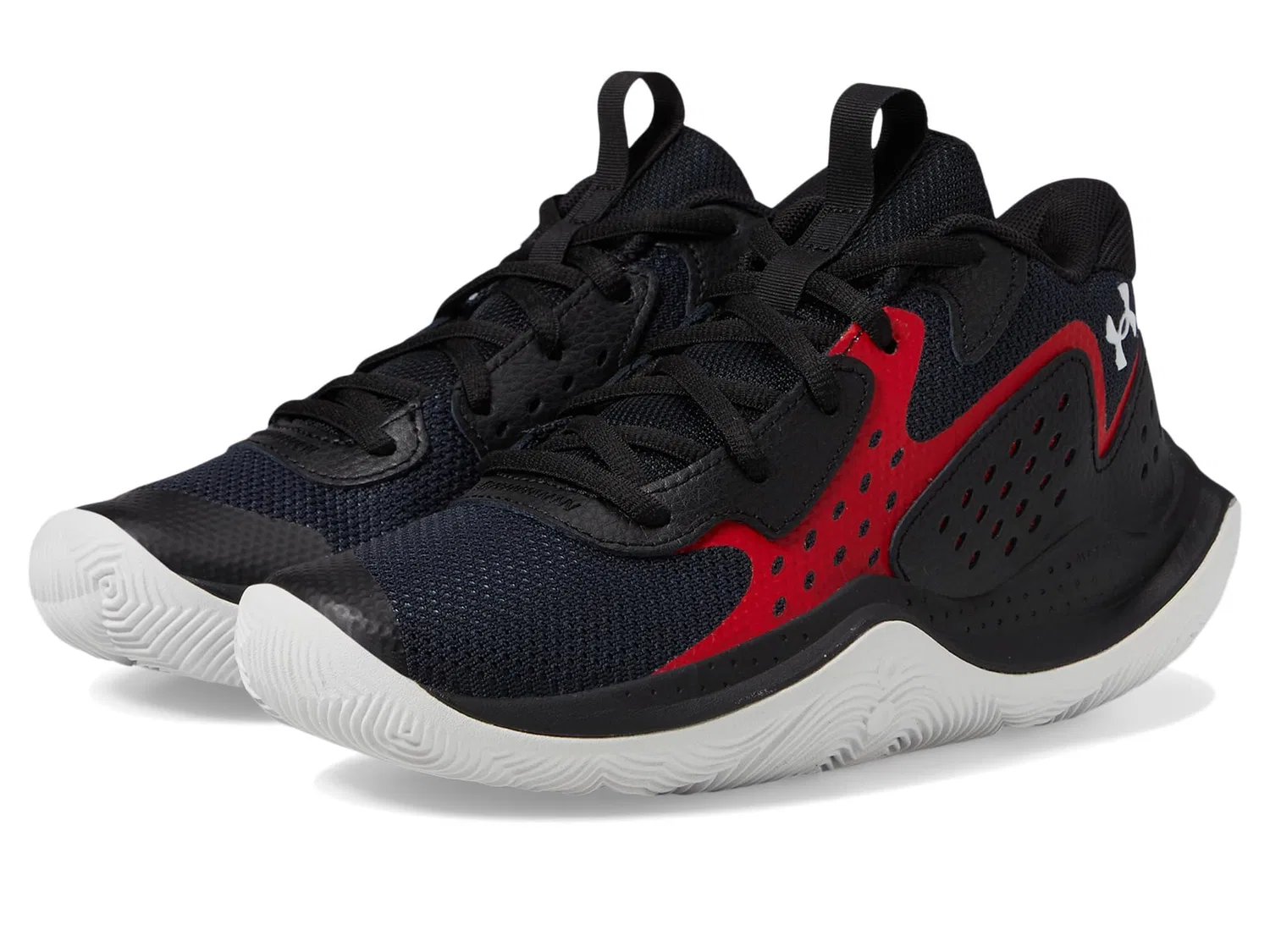 Детские кроссовки для мальчиков с принтом Grade School Jet '23 Under Armour, Black Red — фото 2