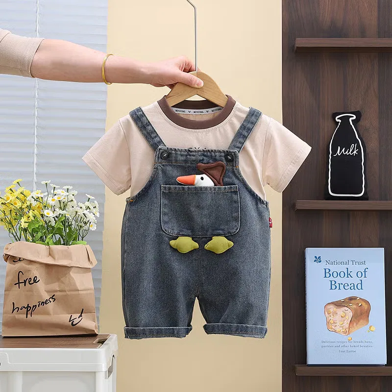 Комплект брюк для мальчика с коротким рукавом 2 pcs 2-5years Chicpoint, бежевый