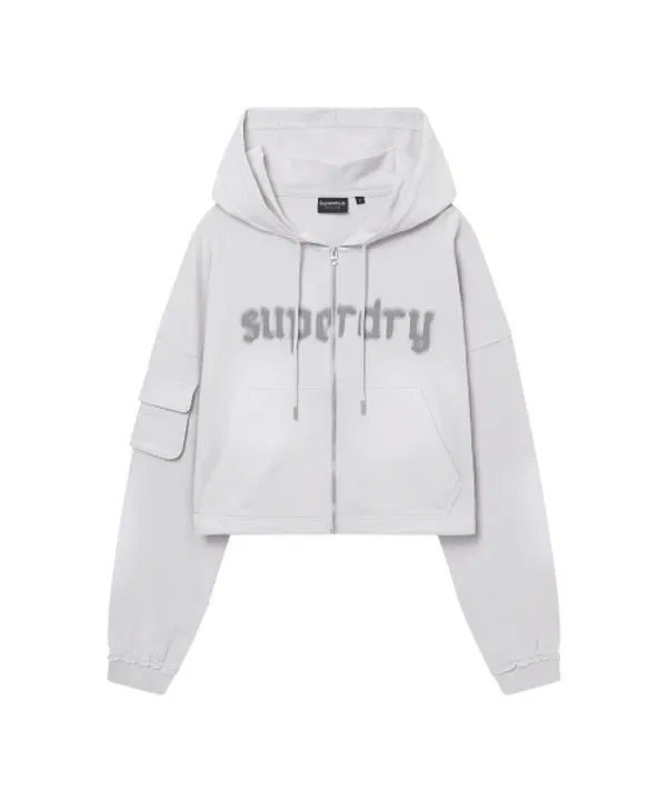 Худи на молнии женское Superdry, Cool Gray