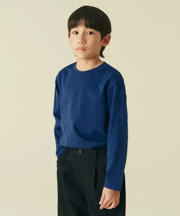 Футболка с длинным рукавом, свободный крой, Musinsa Standard Kids, дымчато-голубой