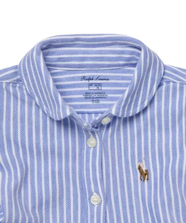 Платье-поло трикотажное в полоску, Polo Ralph Lauren Children, синий — фото 3