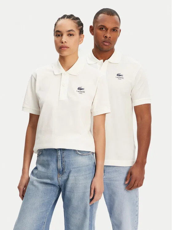 Поло Lacoste regular fit, кремовый