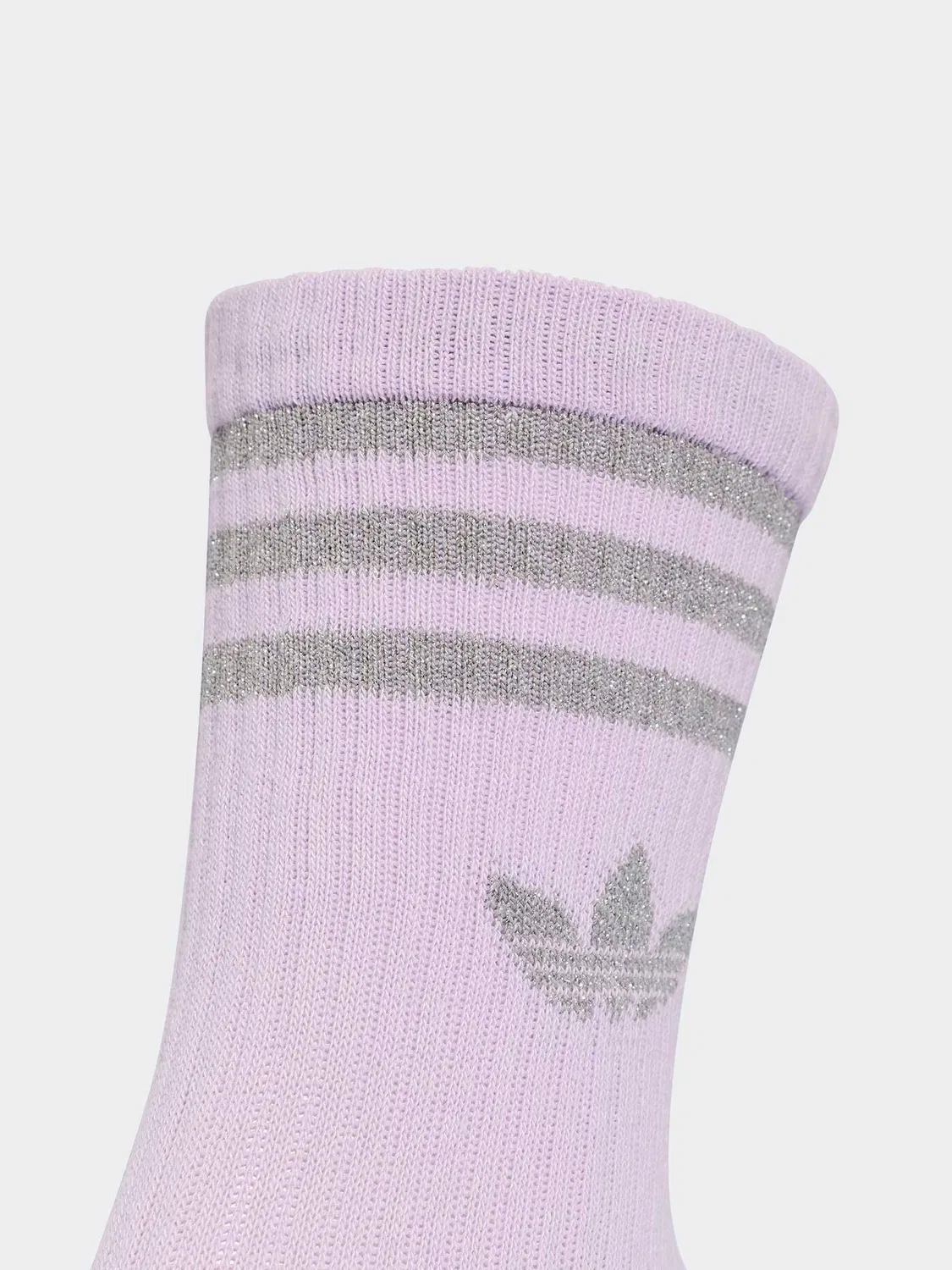 Носки спортивные adidas Originals 3-Stripes Glitter, белый/фиолетовый — фото 3