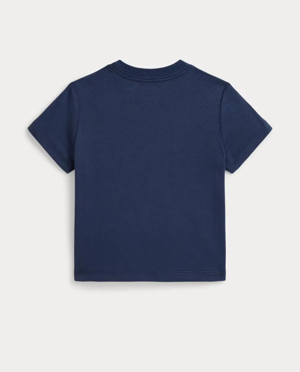 Детская футболка из хлопка, Polo Ralph Lauren, темно-синий — фото 2