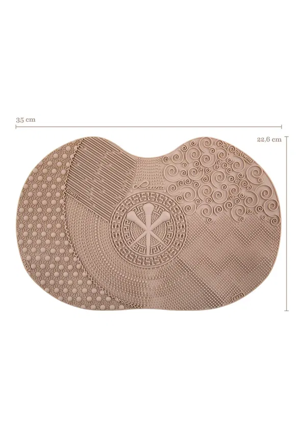 Аксессуар для очистки кистей с силиконовой поверхностью Brush cleansing mat, Luvia Cosmetics, Coffee 190 г, кофейный — фото 2