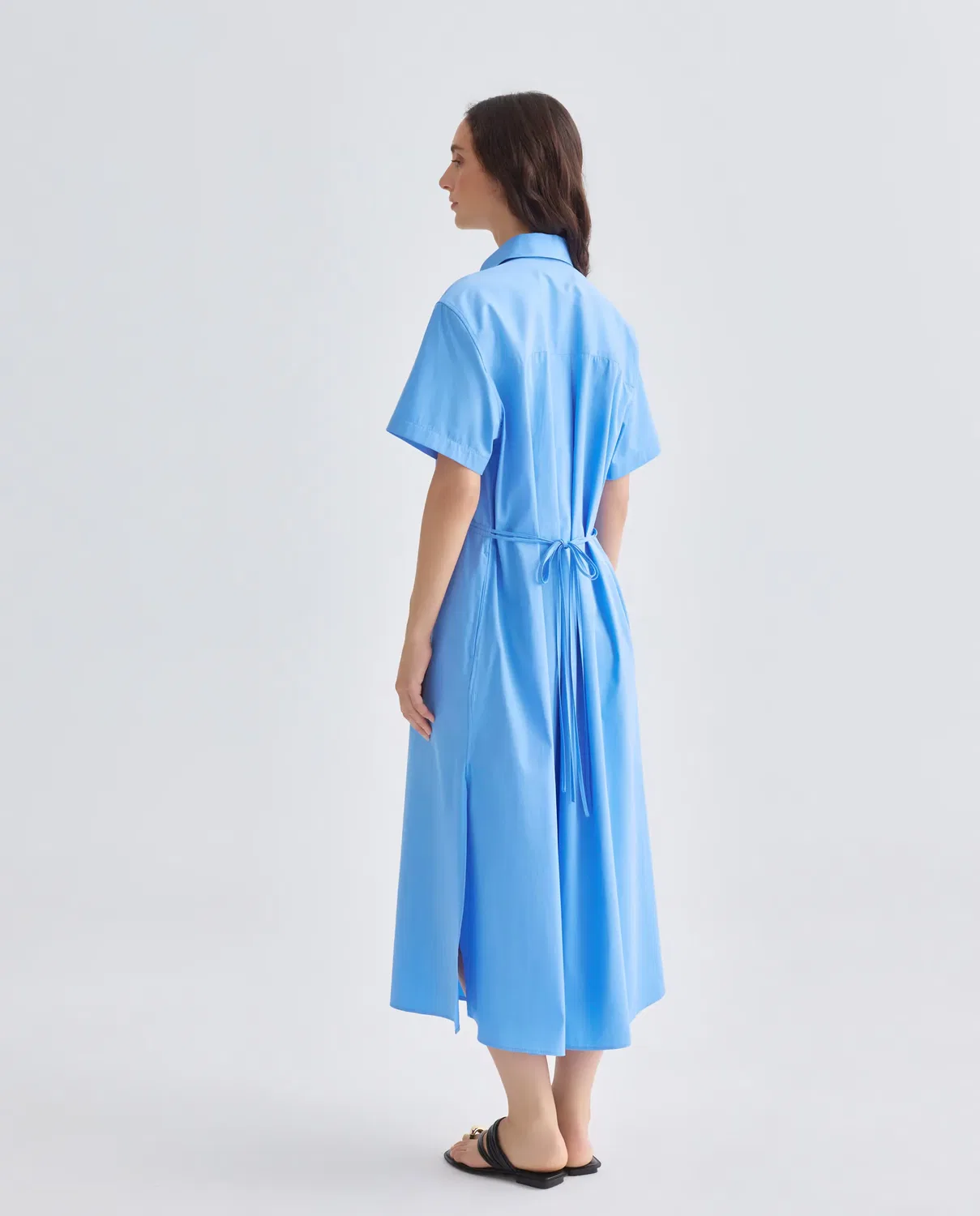Женское длинное платье-рубашка хлопковое Polo Ralph Lauren, Azul Índigo — фото 3