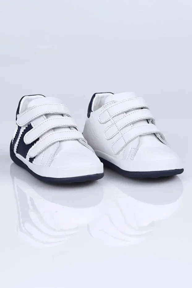 Детские ботинки для девочек на липучках V.005 April Shoes Lepi Kids, White Lacquer — фото 3