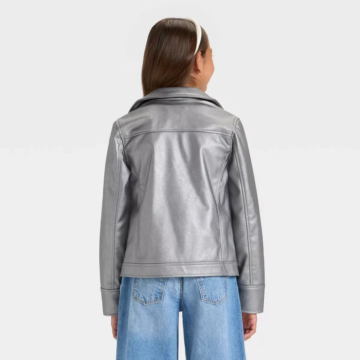 Детская куртка-косуха с принтом art class GIRLS SWIM/OUTERWEAR, Silver — фото 2
