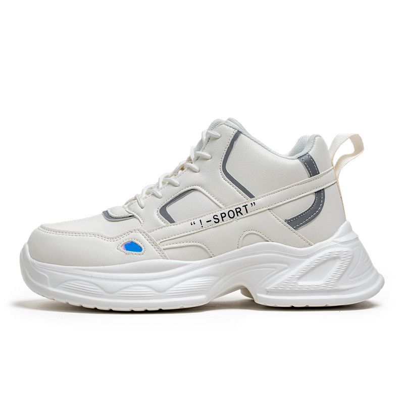 

Grumpy ram Антискользящие и износостойкие массивные высокие кроссовки на платформе для мужчин белые, цвет White