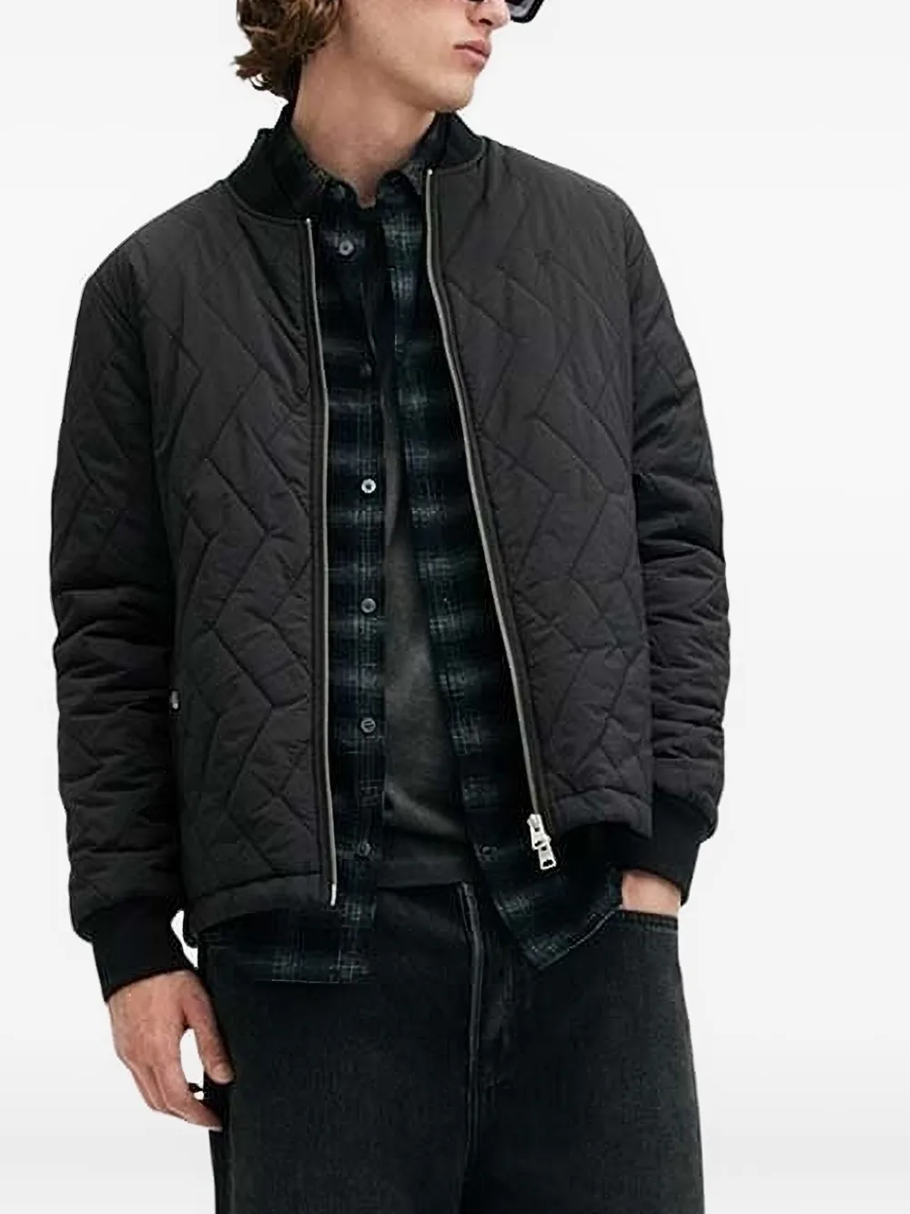 

Стеганый бомбер Tyk AllSaints, черный