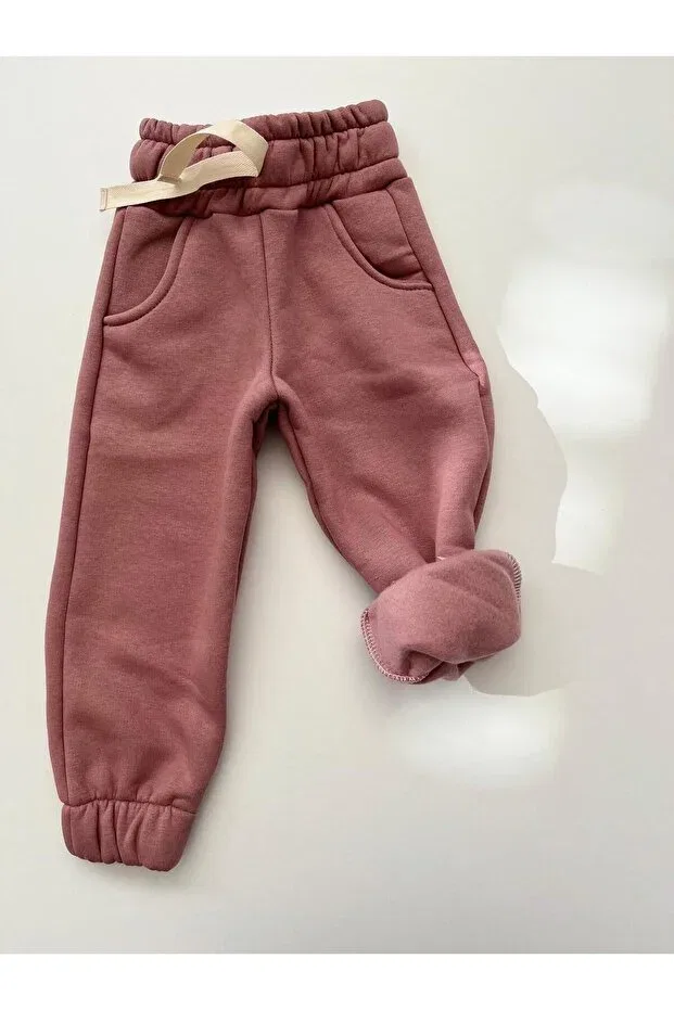 Детские спортивные штаны для девочек с высокой талией Basics Pour La Riviere, Rose Dried — фото 2