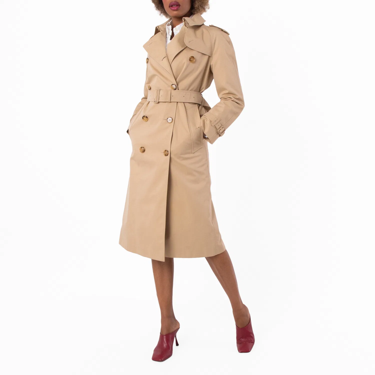 Плащ-тренч Burberry Monogram Motif Waterloo Trench Coat, Honey — фото 3
