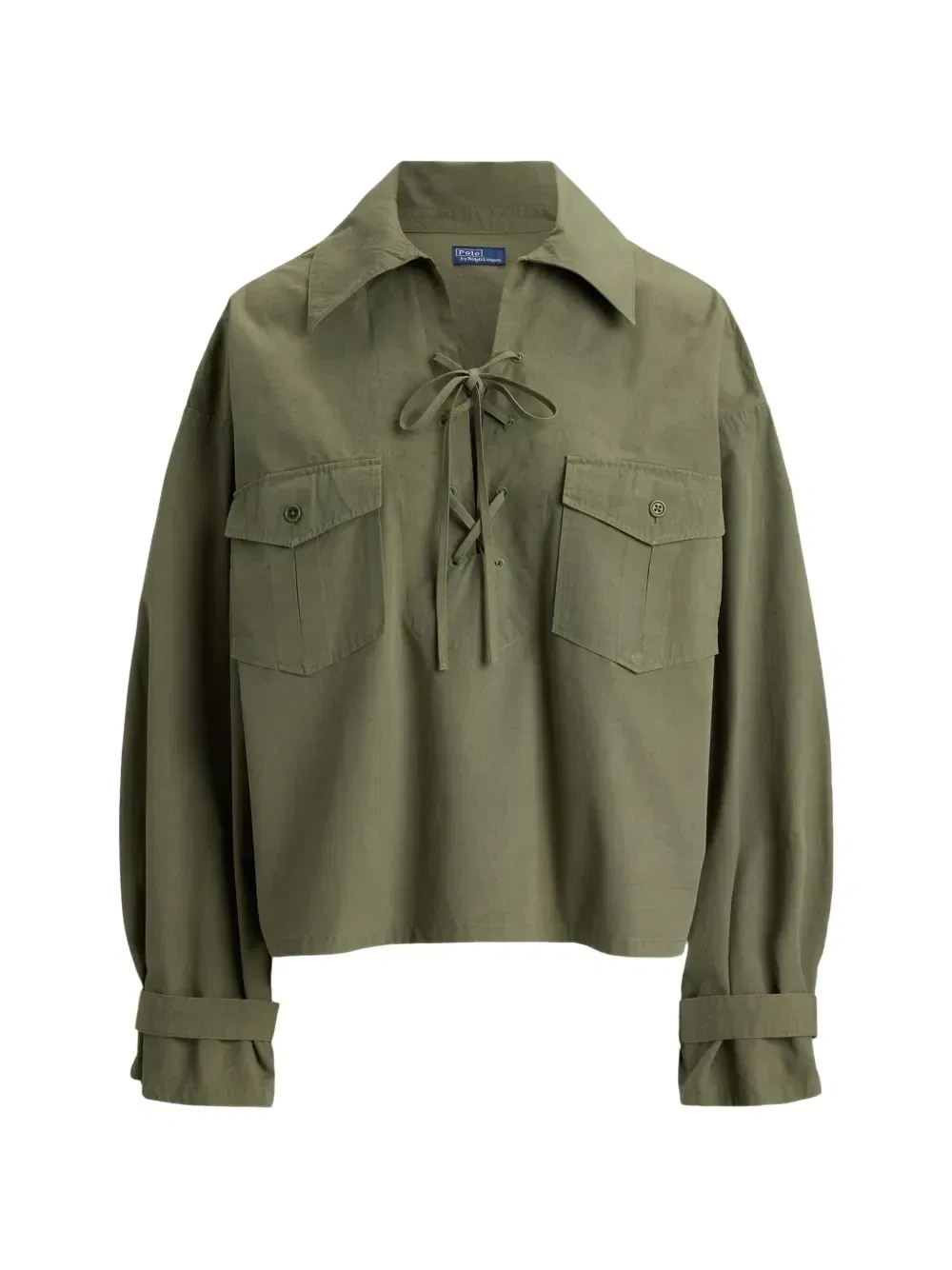 Блузка со шнуровкой Polo Ralph Lauren, зеленый