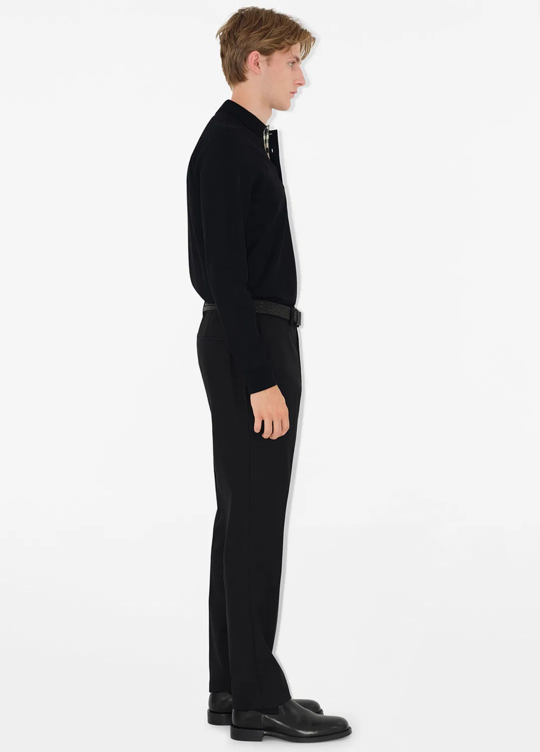 Поло Burberry Slim Fit с длинным рукавом, хлопок пике, черный — фото 2