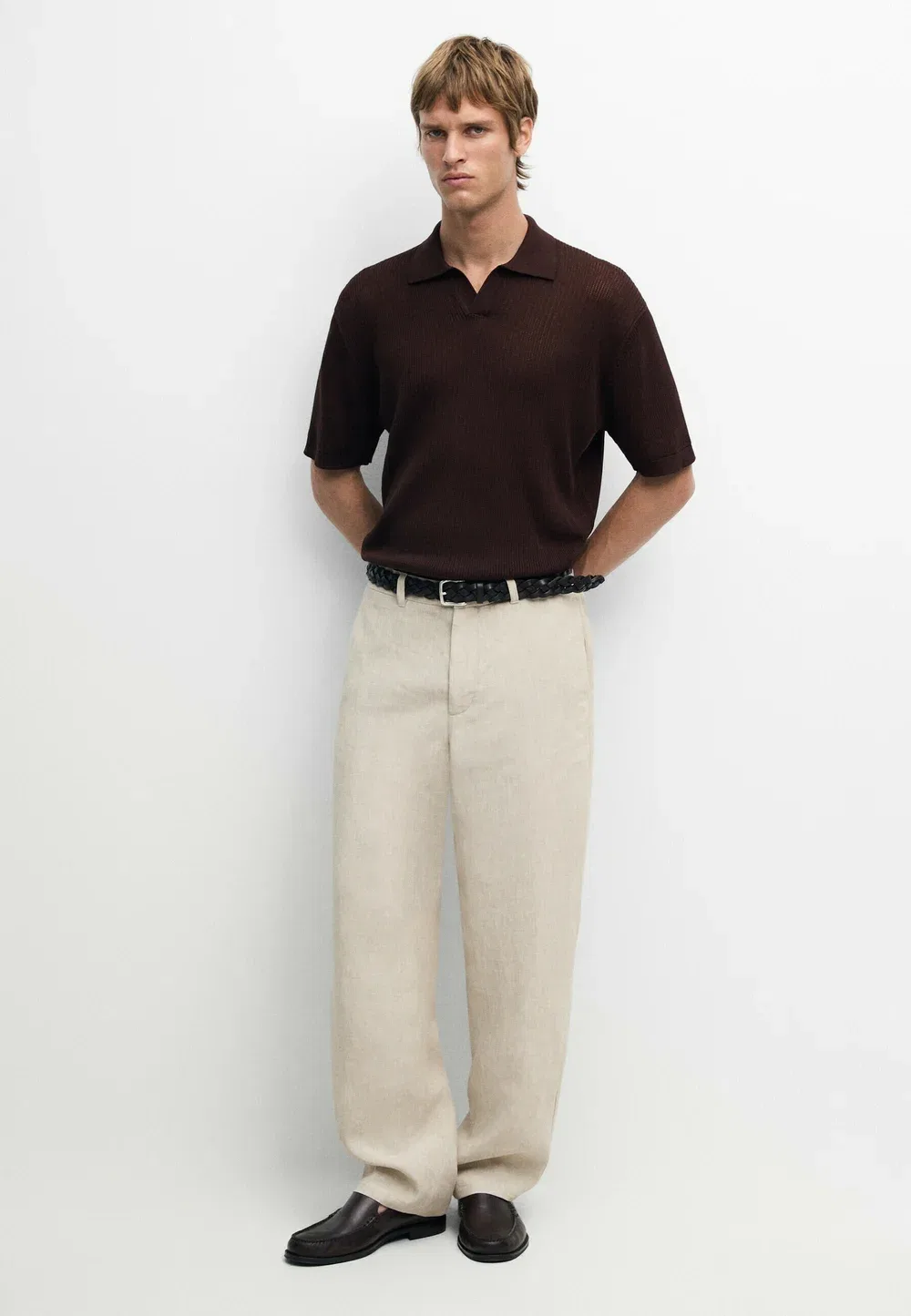 Рубашка поло Massimo Dutti, Bordeaux — фото 2