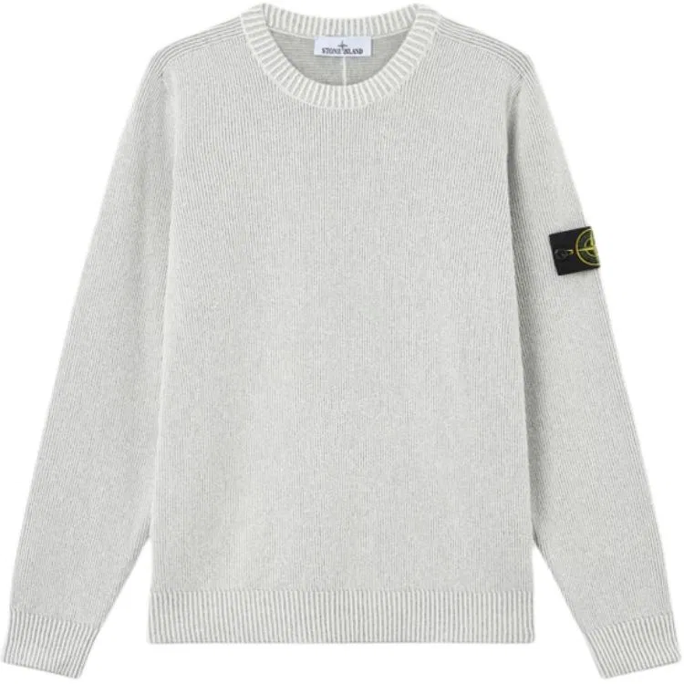 Мужской свитер с ребристой вязкой STONE ISLAND, Pearl Gray