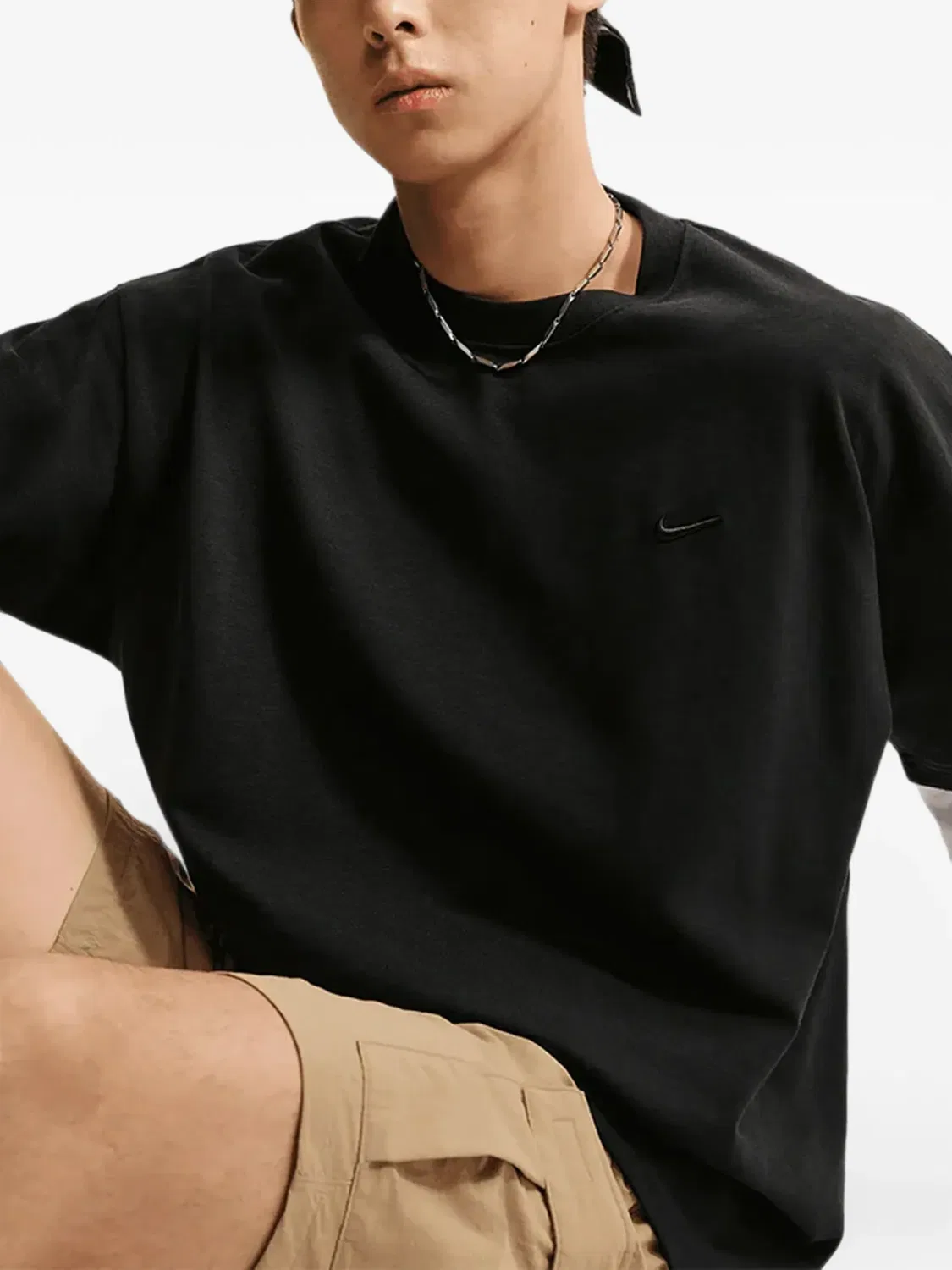 Футболка с вышитым логотипом Nike, черный — фото 3