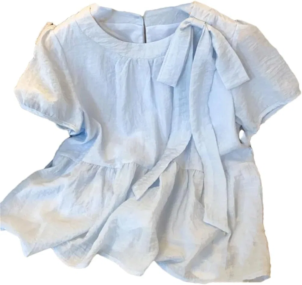 Женская свободная футболка с бантом Solid, Blue
