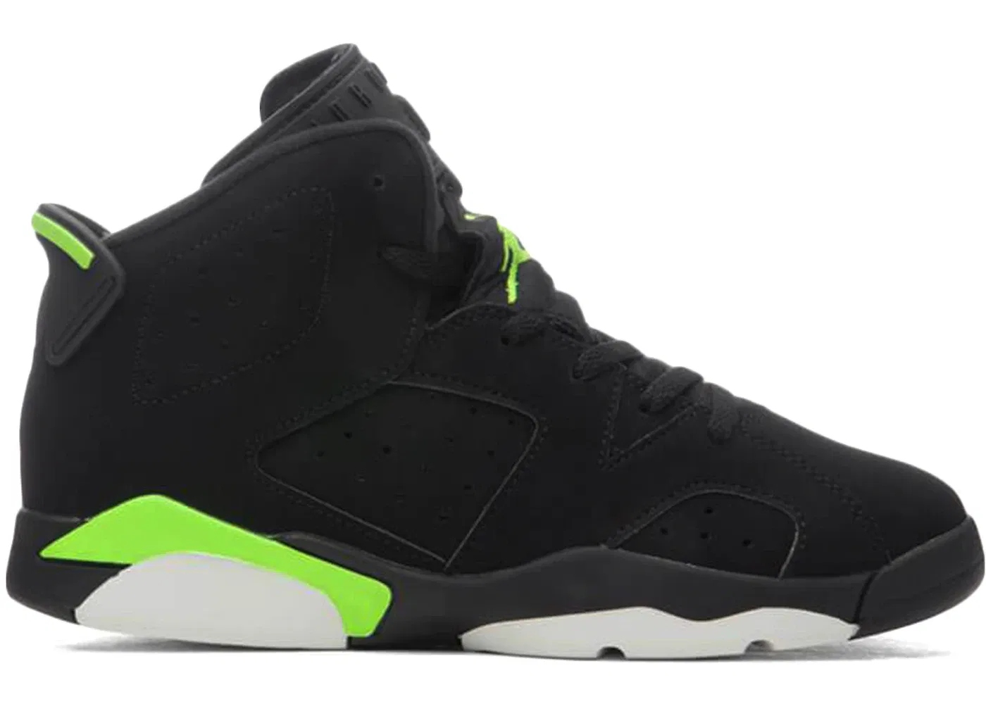 Детские кроссовки для мальчиков с принтом Jordan 6 Retro Jordan, Black/Electric Green