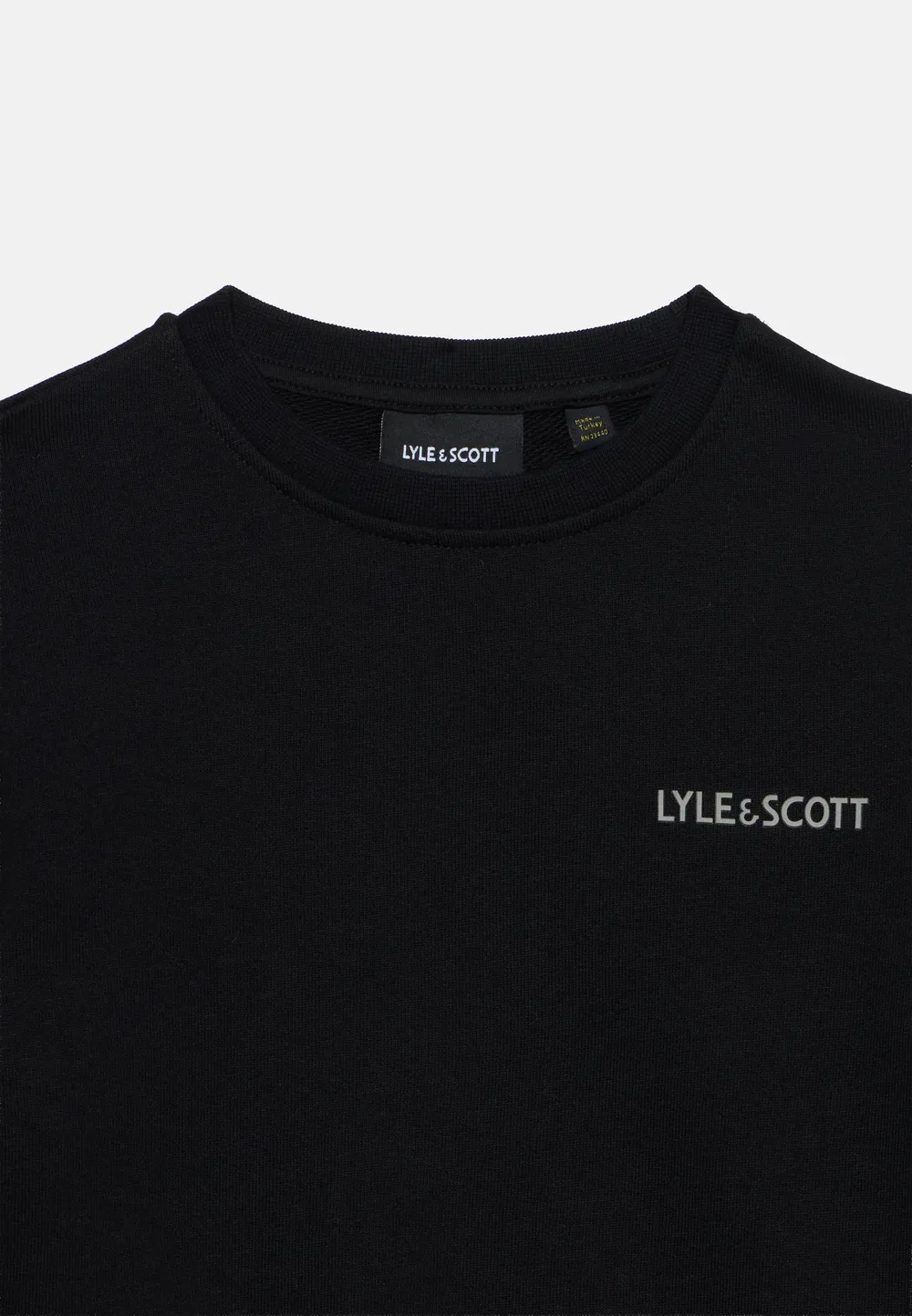 Толстовка унисекс с круглым вырезом и принтом логотипа Lyle & Scott, Jet Black — фото 3