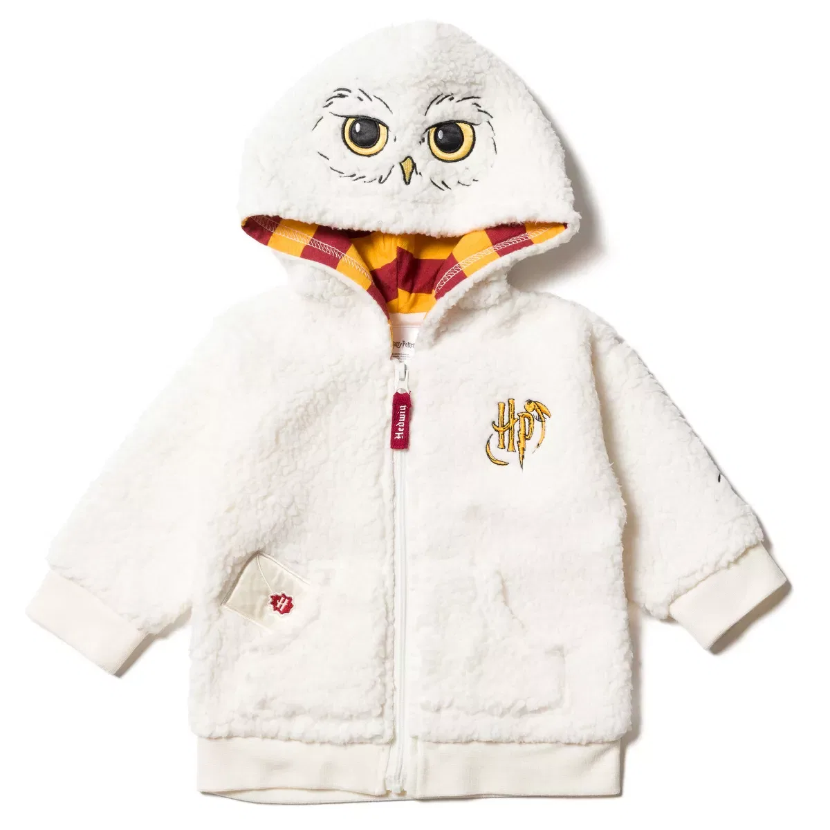 Детский свитшот на молнии из флиса Harry Potter Hedwig Owl, White