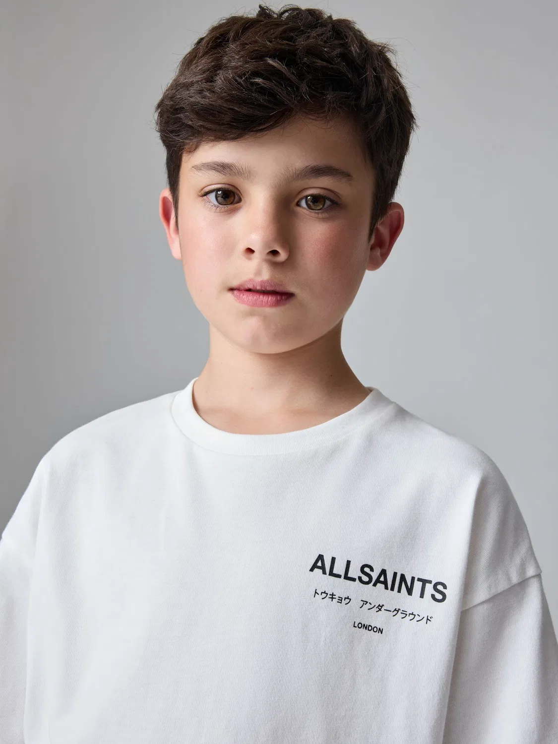 Футболка Oversized Crew Neck, модель Underground, бренд All Saints, белый — фото 3