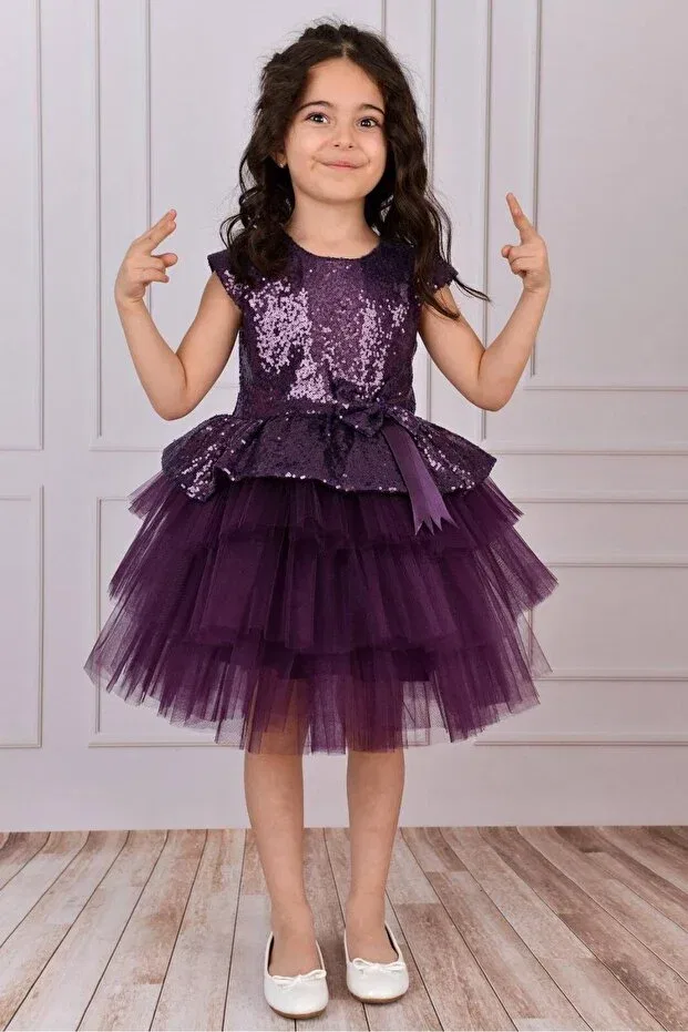 Детское платье для девочек с принтом Birthday Mixie, Purple — фото 2