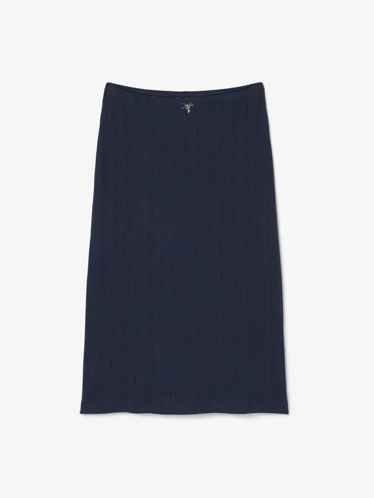 Юбка миди LACOSTE Pointele, Navy — фото 4