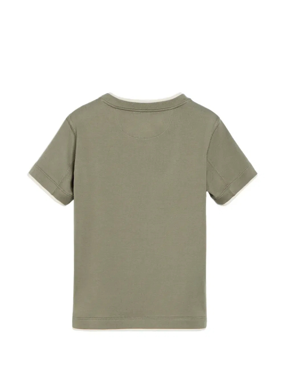Футболка из джерси с искусственным слоем Brunello Cucinelli Kids, зеленый — фото 2