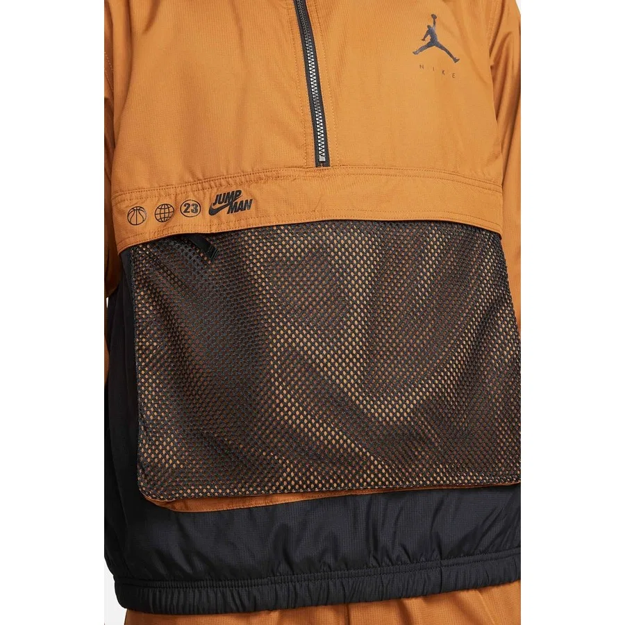 Мужской худи с полузамком Nike Jordan Jumpman Half Zip, Коричневый — фото 4