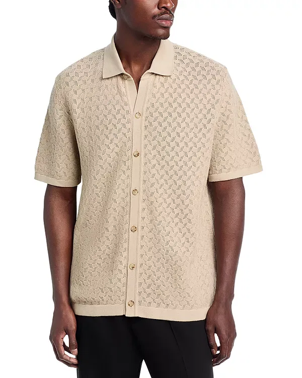 Мужская рубашка с коротким рукавом H-Nappo Boss, Open Beige