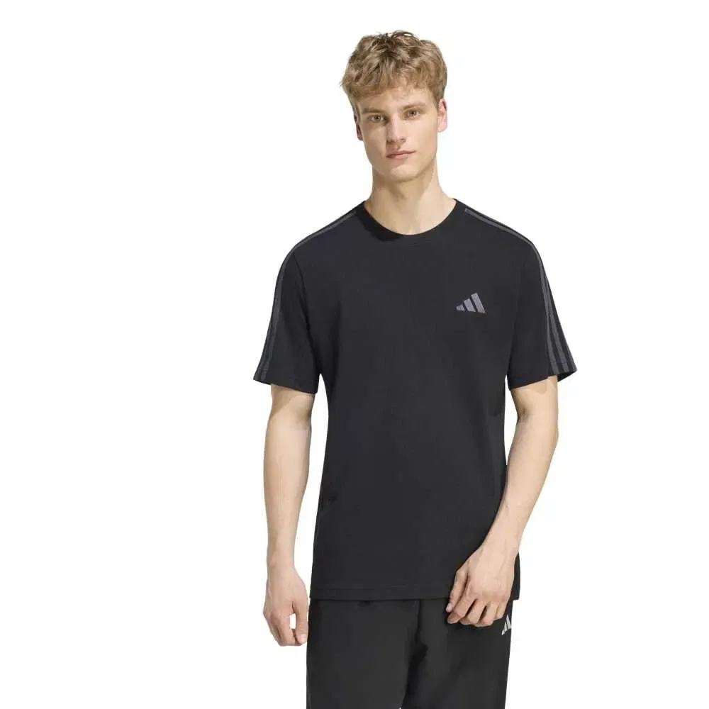Мужская футболка с коротким рукавом Essentials 3-Stripes Single Jersey Left Chest Branded Adidas, Black
