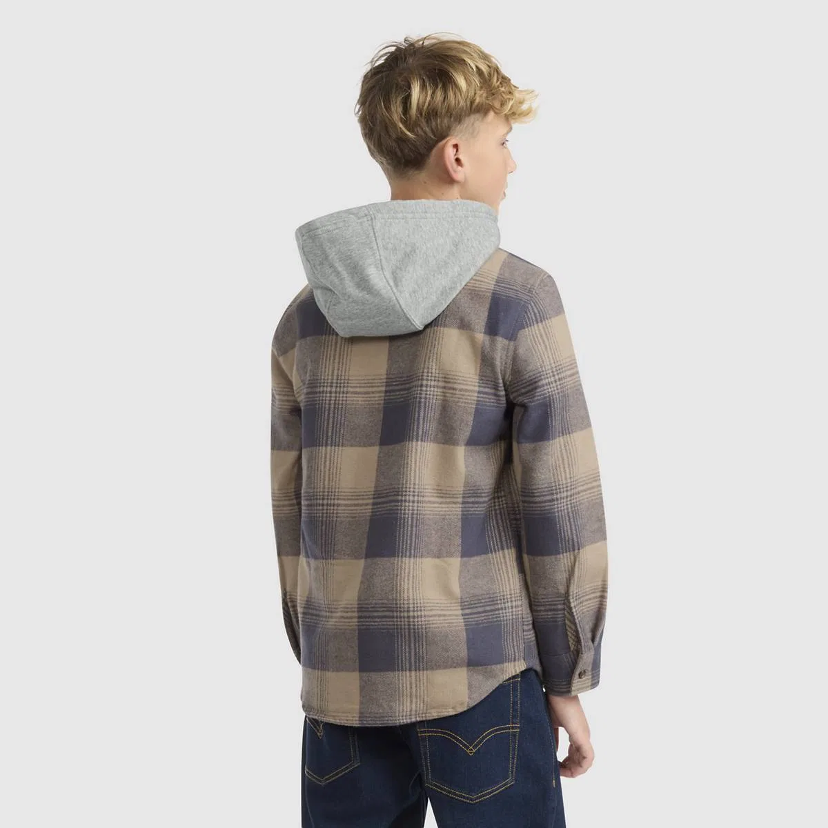 Клетчатая фланелевая рубашка для мальчиков 8-20 лет Levi's, Tannin - Brown — фото 3