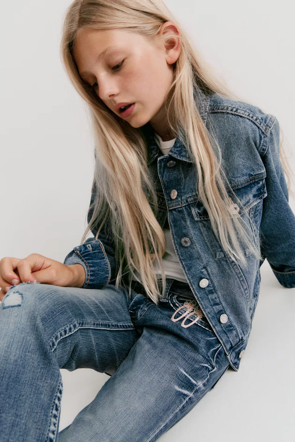 Узкие джинсы-клеш с низкой посадкой H&M, Denimblau — фото 3