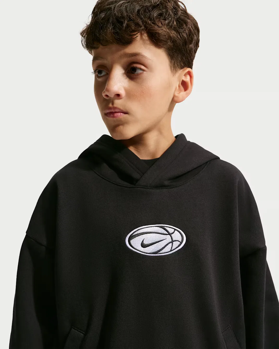 Детская баскетбольная толстовка Dri-FIT Nike, Black/White — фото 3