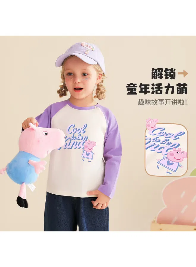 Футболка с длинным рукавом с цветными блоками Peppa Pig, темно-фиолетовый — фото 3