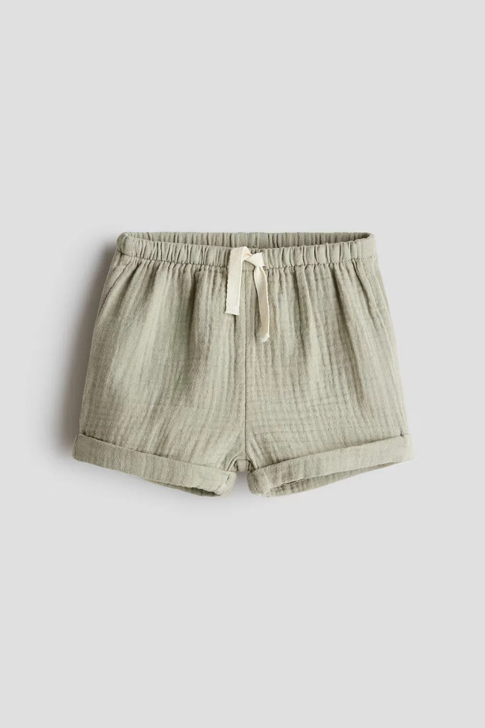 Хлопчатобумажные муслиновые шорты H&M, Khakigrün