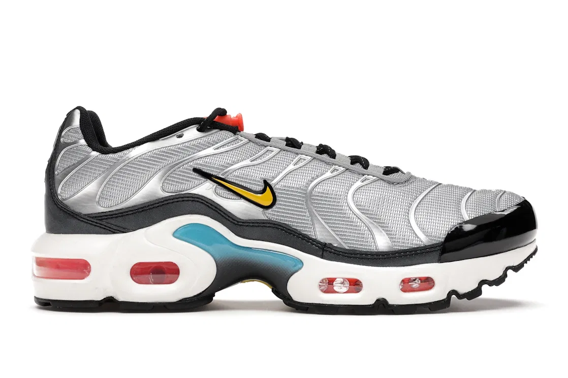 Детские кроссовки Lifestyle Nike Air Max Plus Sky Nike Pack, Metallic Silver/Hyper Crimson-Blue Fury-Speed Yellow