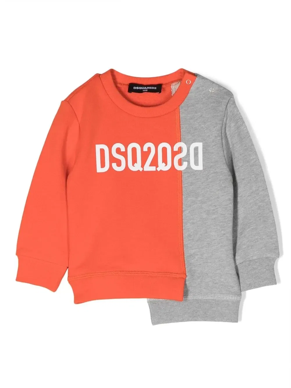 Толстовка асимметричного кроя в стиле колор-блок Dsquared2 Kids, оранжевый