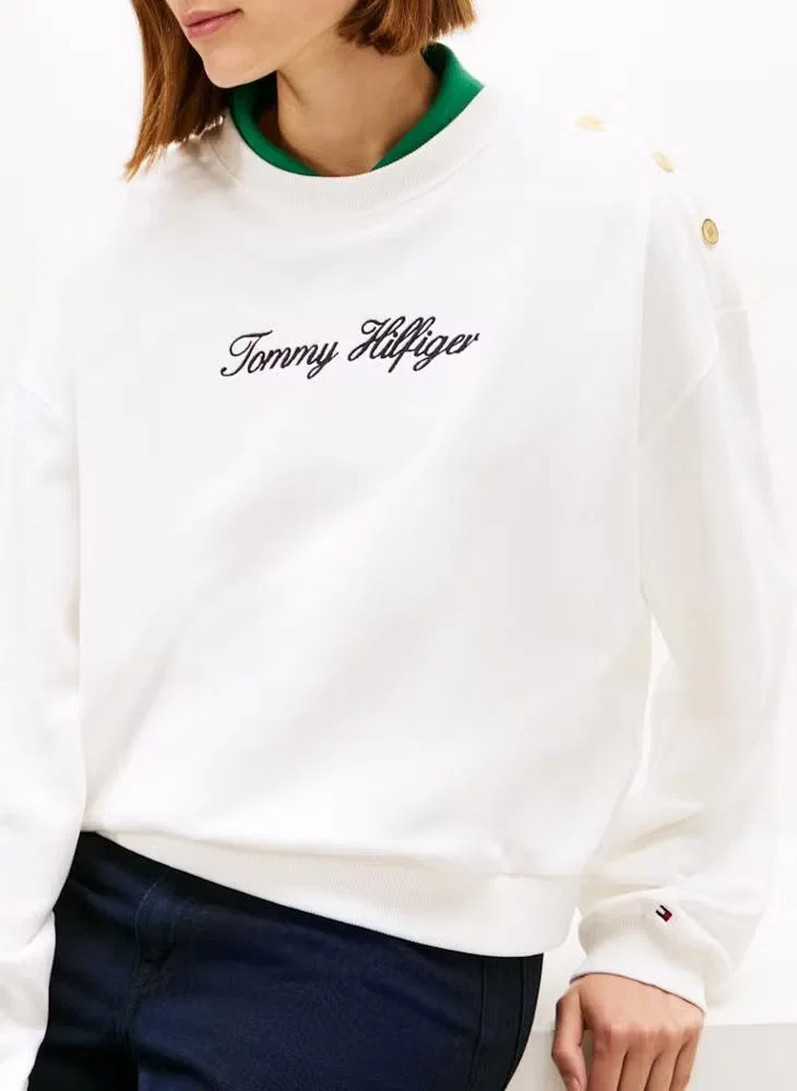 Свитшот с принтом Tommy Hilfiger, экрю — фото 3