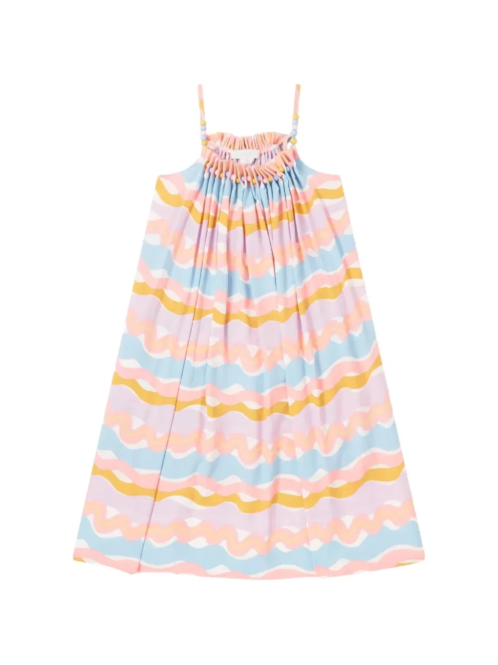 Платье с бусинами и волнистым принтом Stella McCartney Kids, розовый