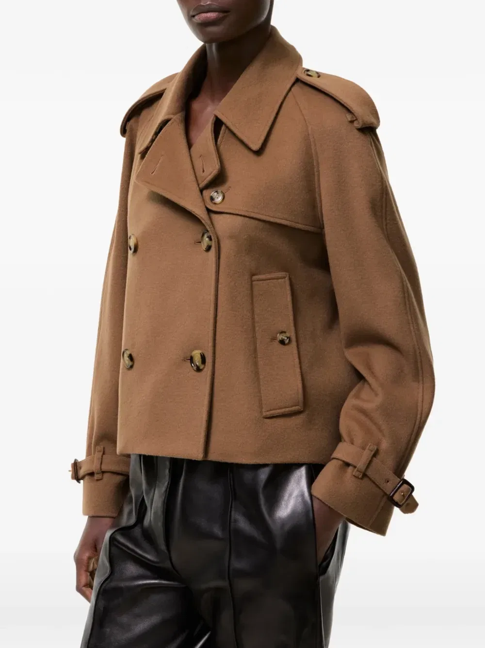 Укороченный кашемировый тренч Mayfair BURBERRY, коричневый — фото 3