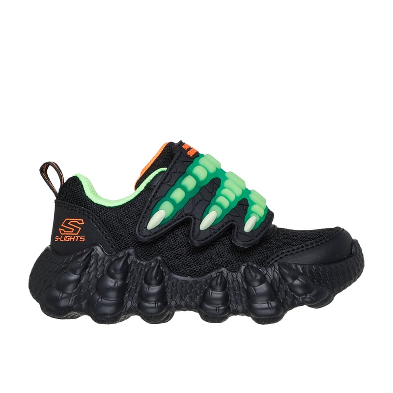 Низкие туфли для малышей (для младенцев и малышей) Skechers Kids, черный/зеленый — фото 2