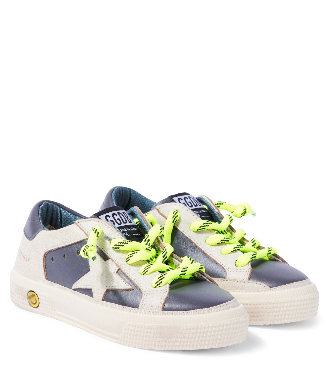 

Кожаные кроссовки May Golden Goose Kids, White/Dark Blue