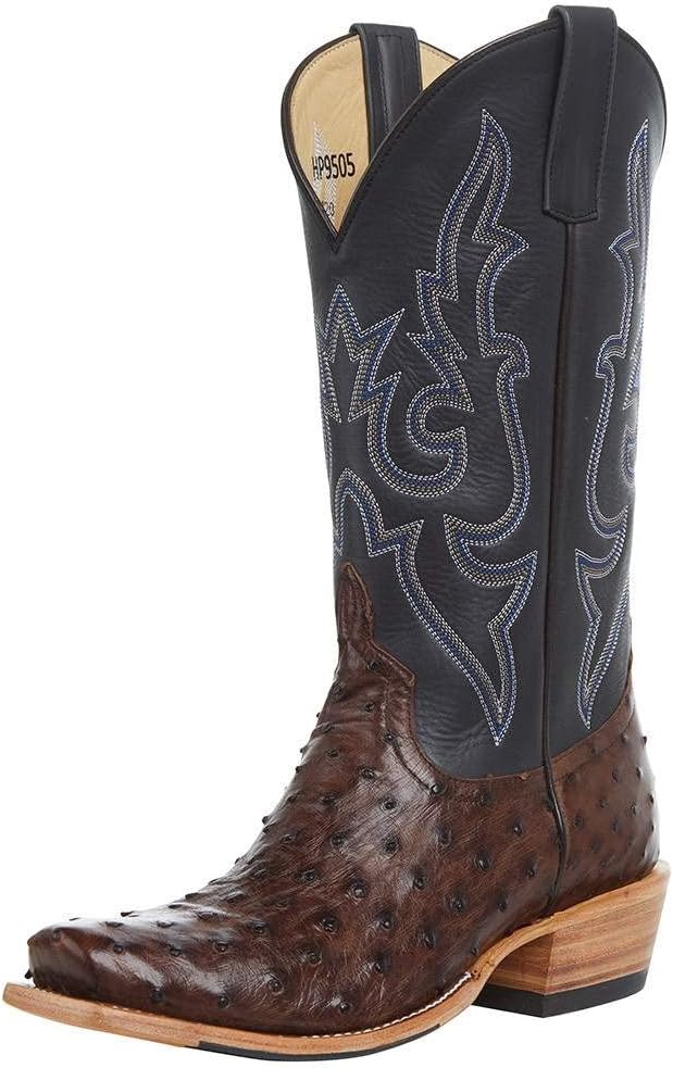 

Мужская футболка и коллекция Horse Power, Kango Tobac Full Quill Ostrich. Черные ковбойские сапоги HP9505, ширина 36 см, коричневые