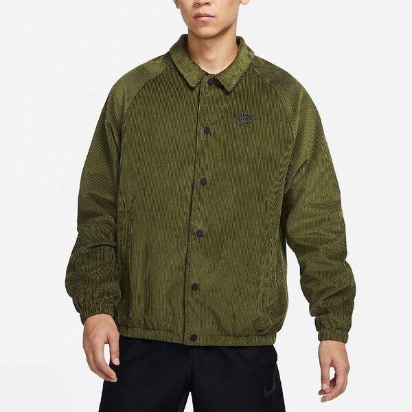 Куртка Men's Nike Stack Logo Casual Corduroy Jacket Autumn Green, зеленый — фото 4